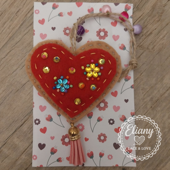 Charms per borse o portachiavi cuore con perline